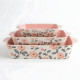 Floral Porcelain Casserole Set 3 Pcs
